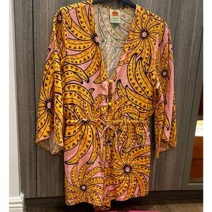FARM Rio Pink and Yellow Floral Jumpsuit